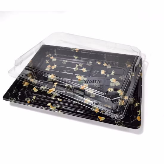 日本製プラスチックコンテナ長方形トレイ寿司ボックス